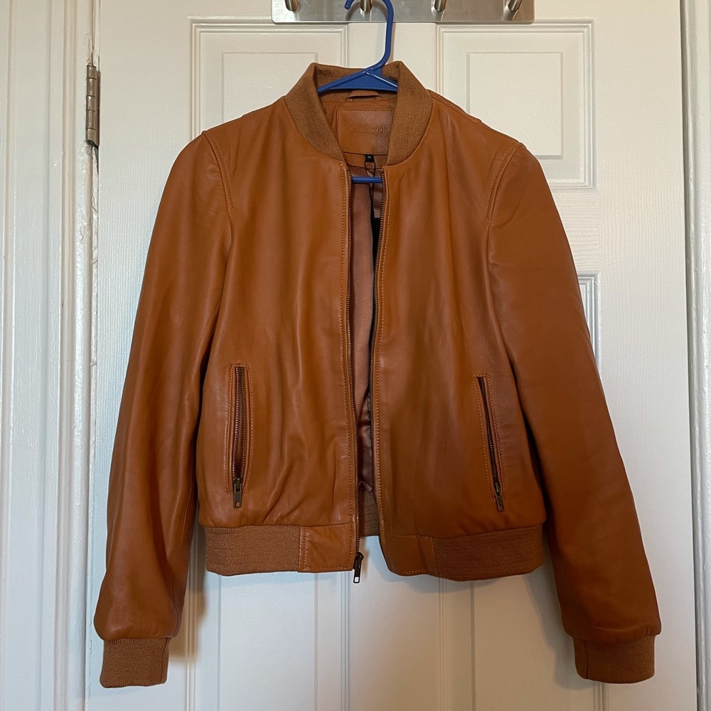 New with tags Leather bomber jacket.